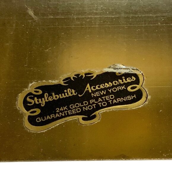 Vintage Stylebuilt 3-Piece Gold Plated Butterfly Bath Set Tissue Box Soap Lotion - Picture 9 of 16